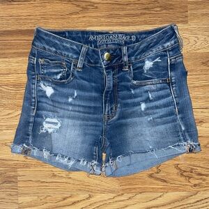 American Eagle Outfitters Hi Rise Shortie Shorts Women’s Size 2 Distressed